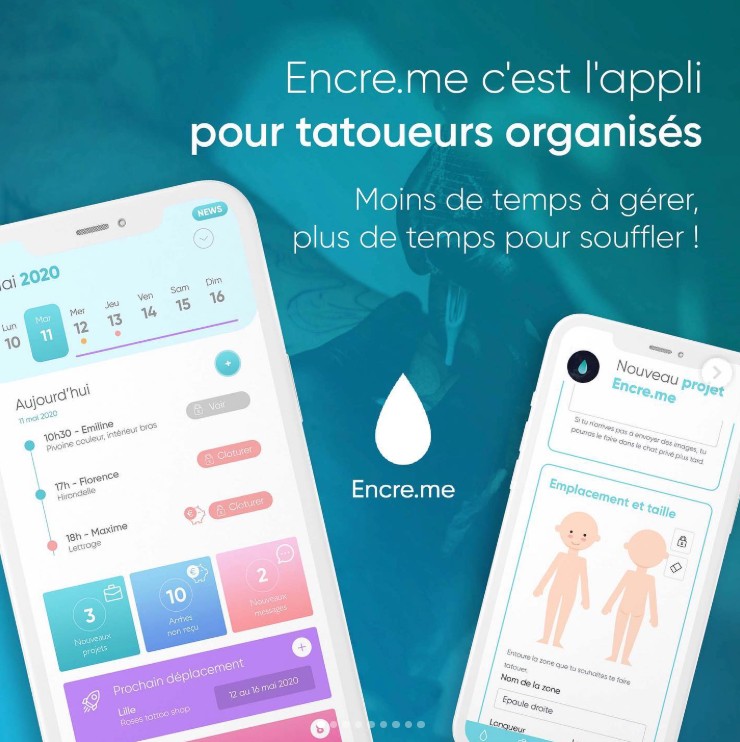 encre me application reservation pour tatoueur